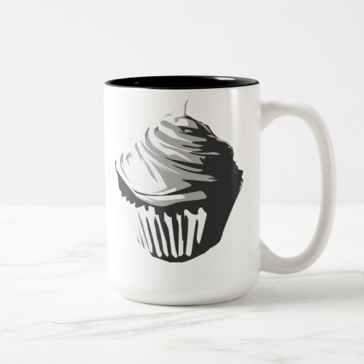 Grey vector cupcake mug