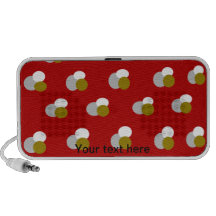 Grey white gold polka dots on burgundy background notebook speaker