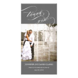 Grey White Personalised Photo Wedding Thank You Personalized Photo Card