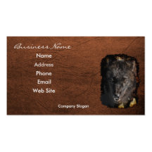 Grey Wolf Wildlife Leather-effect Business Card
