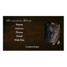 Grey Wolf Wildlife Leather-effect Business Card