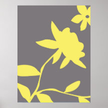 Grey & Yellow Posters