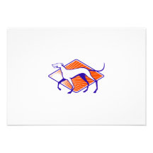 Greyhound Dog Walking Side Retro Personalized Invitations