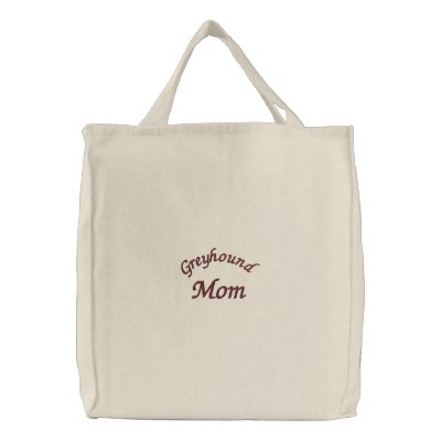 Greyhound Mum Embroidered Cotton Tote Bag