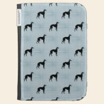 Greyhound Silhouettes Blue Tile Pattern caseable cases
