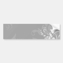 greyscale swirly modern floral design bumper stickers