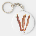 Grilled tiger prawn on a skewer keychains
