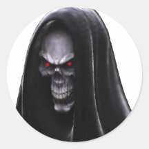 Grim Reaper Round Sticker