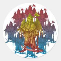 Grim Reaper Round Stickers
