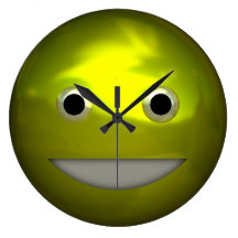 Grinning Funny Metallic Smiley Face Kawaii Art