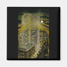 Griswold Street Detroit, Detroit Michigan Vintage Magnet