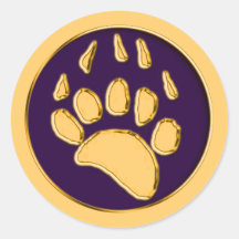 GRIZZLY BEAR PRINT ROUND STICKER