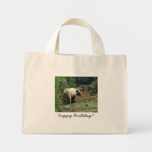 Grizzly Bear Smile; Happy Birthday Tote Bag
