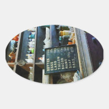 Groceries in General Store Oval Sticker
