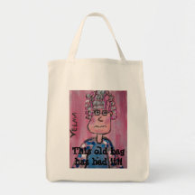 Grocery Tote with Old Lady Velma Design Tote Bag