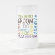 Groom Frosted Glass Mug