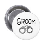 Groom Handcuffs Wedding Buttons