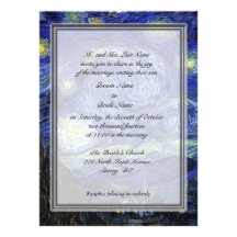 Groom parents invitation, Starry Night