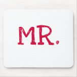 Groom Red Text Mr. Mouse Pad