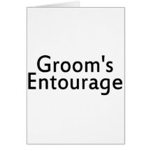Grooms Entourage Black Greeting Cards