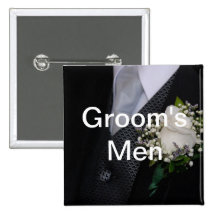 Grooms Men Pinback Buttons