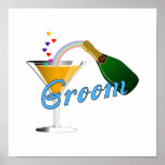 Grooms Wedding Champagne Toast Poster