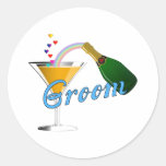 Grooms Wedding Champagne Toast Stickers