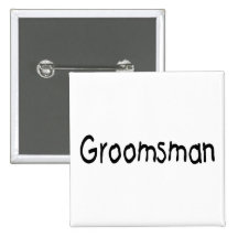 Groomsman (Blk) Pinback Buttons
