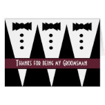 Groomsman Thank You - Three Tuxedos - Customisable Greeting Card