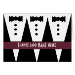 Groomsman Thank You - Three Tuxedos - Customisable Greeting Cards