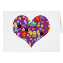 Groovy 60's Purple Love Greeting Card