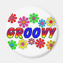 Groovy 70's Retro Flower Power Gifts Magnet