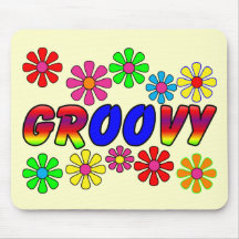 Groovy 70's Retro Flower Power Gifts Mouse Mat