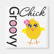 Groovy Chick Fridge Magnets