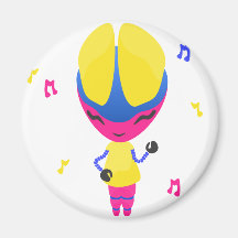 Groovy CMYK Robot Fridge Magnets