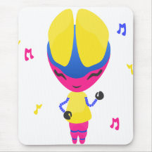 Groovy CMYK Robot Mousepads