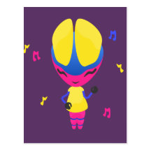 Groovy CMYK Robot Postcard