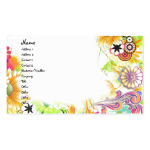 Groovy Floral Business Cards
