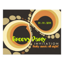 Groovy Funky Party Invitation template