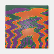 groovy orange purple refrigerator magnet