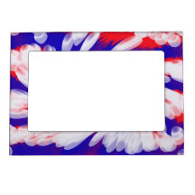 groovy patriotic red white and blue photo frame magnets