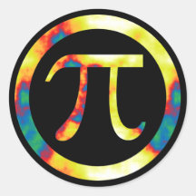 Groovy Pi Round Stickers