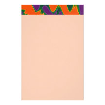 groovy purple orange customised stationery