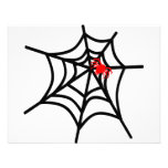 Groovy Red Spider on Web - Halloween Custom Announcement