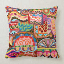 Groovy Retro Abstract Art Pillow pillows