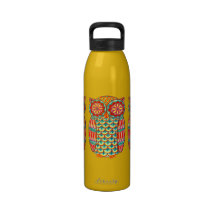 Groovy Retro Owl Water Bottle