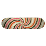 Groovy Retro Spiral Sunbeam Ray Swirl Design Skate Board Deck