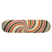 Groovy Retro Spiral Sunbeam Ray Swirl Design Skate Board Deck