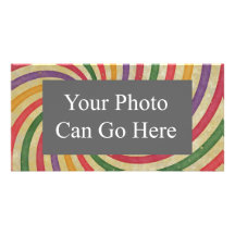 Groovy Spiral Sunbeam Ray Swirl Design Grungy Photo Card