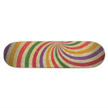 Groovy Spiral Sunbeam Ray Swirl Design Grungy Skate Decks